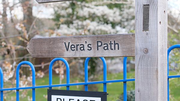 Chilworth and St Martha's: Signpost for Vera's Path.