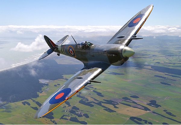 Spitfire in flight.