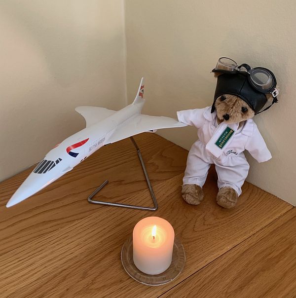 Brooklands Bertie, a model of Concorde and a Candle lit for Diddley.