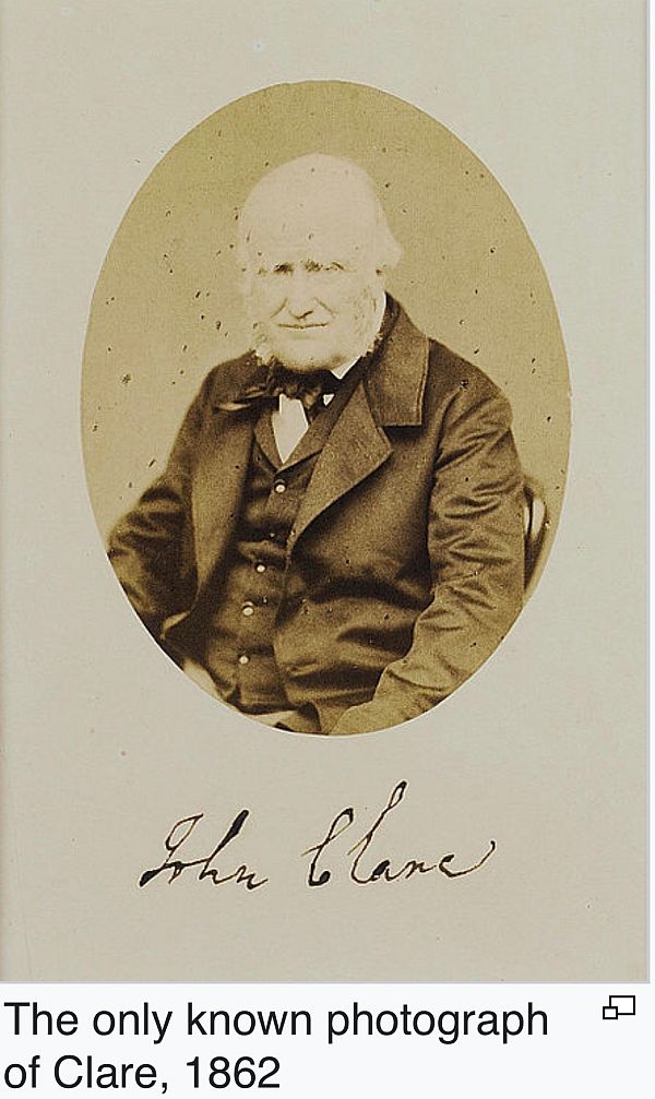 The only known photograph of John Clare, dated 1862.