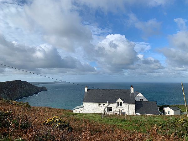 YHA Pwll Deri, with the view out to sea.