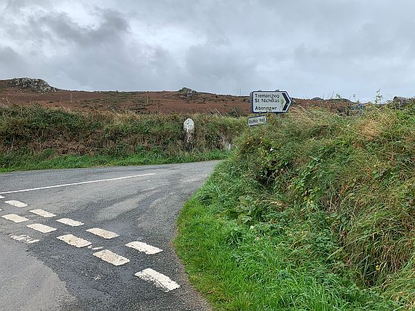 Road junction to St Nicholas.
