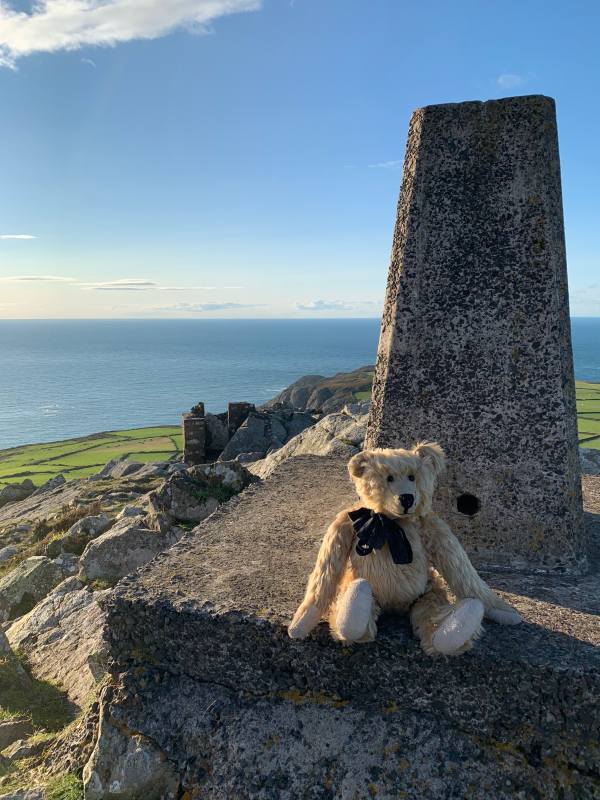 Bertie on the Trig Point.