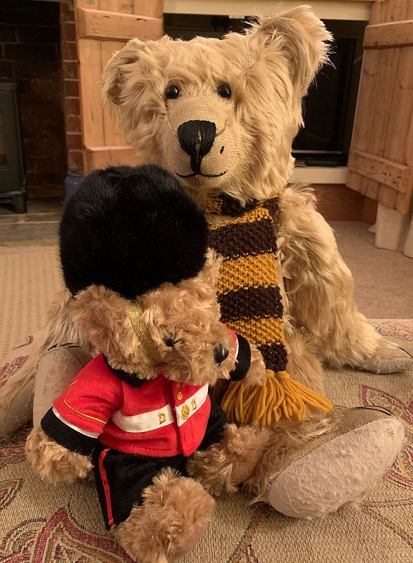 Bertie with new Guardsman Bear.
