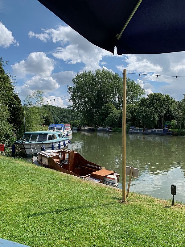 River Thames as at Lechlade viewed from the garden of the Trout Inn.