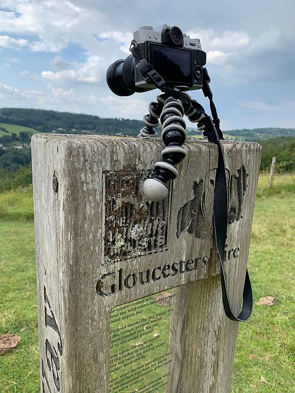 Bobby's camera sat on the top of the Laurie Lee Poetry post using a GorrillaPod.