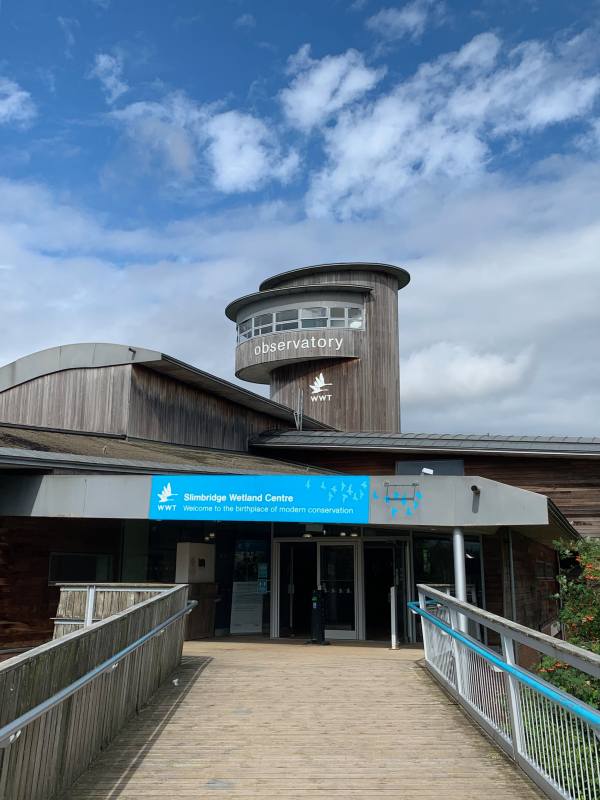 The entrance to the Slimbridge Wetland Centre.