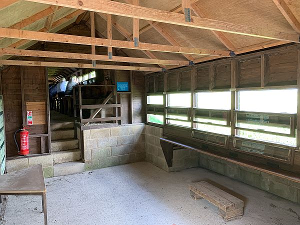 Inside the Robbie Garnett Hide.