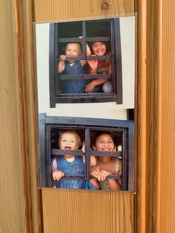 Still on the bedroom door. Layla and Jasmine at Bocketts Farm, September 2006.