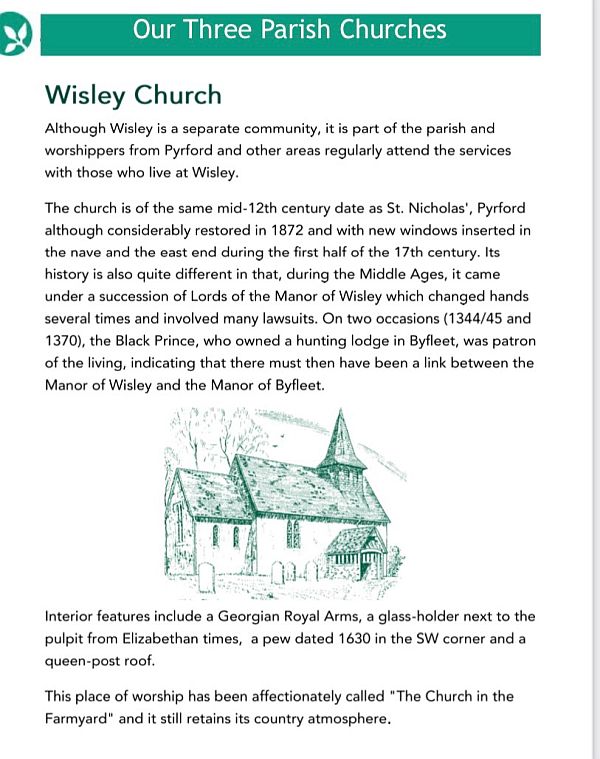 A bit of history about Wisley Church.