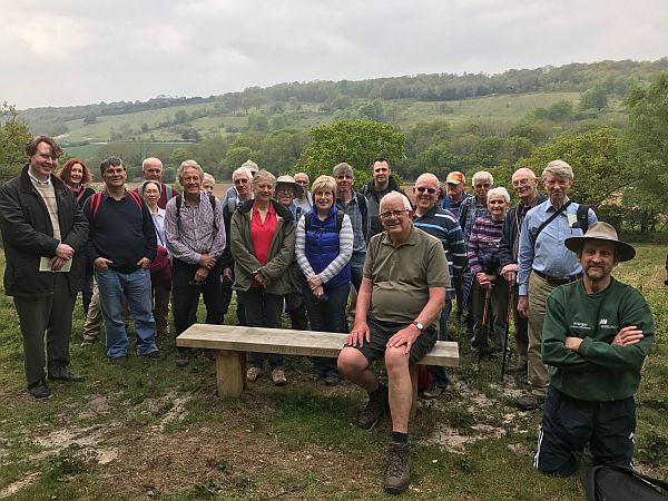 The Civil Engineers' Walking Club visit Diddley's Bench in 2018.