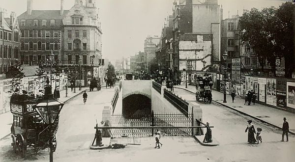 Old Black and White picture of the Kingsway Tram Tunnel.