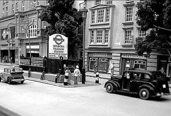 Entrance to Holborn Tram Station in Kingsway.