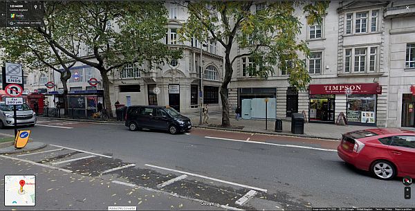 Site of the entrance to Holborn Tram Station in Kingsway.