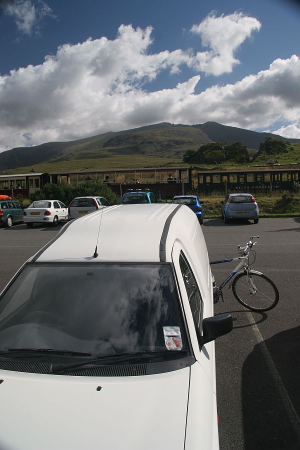 LWV and bike. Snowdon in the background.