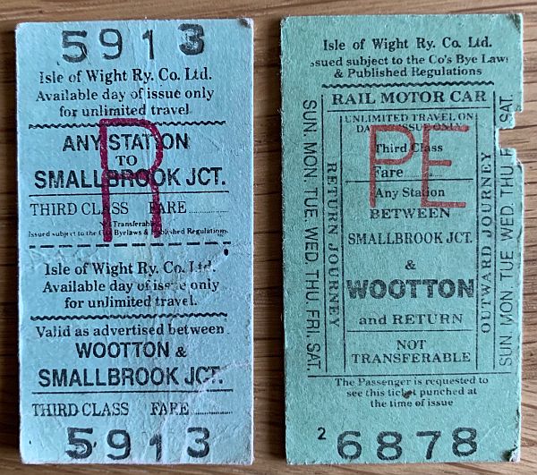 Isle of Wight Steam Railway tickets.