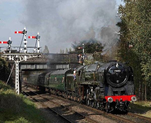 70013 Leaving Loughborough (library).