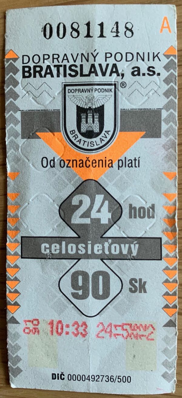 Bratislavian day ticket.