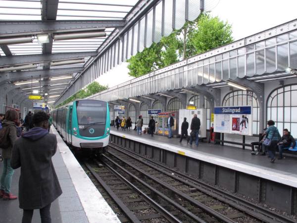 Stalingrad station on the Paris Metro.