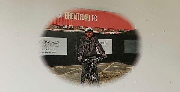 Peter on his motor bike (from the order of service)