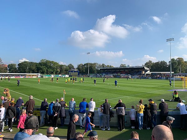 Sutton United Football Ground getting ready for the Port Vale match.