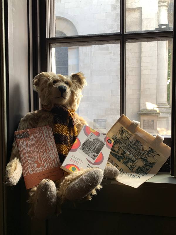 Bertie sat in the window of the Townhouse with some gifts he and Bobby had been given.