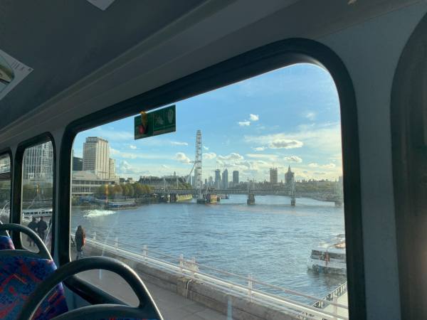 Looking back upstream through the side window.