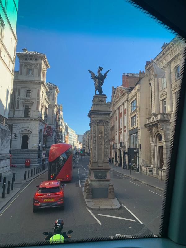 Entering the City of London.