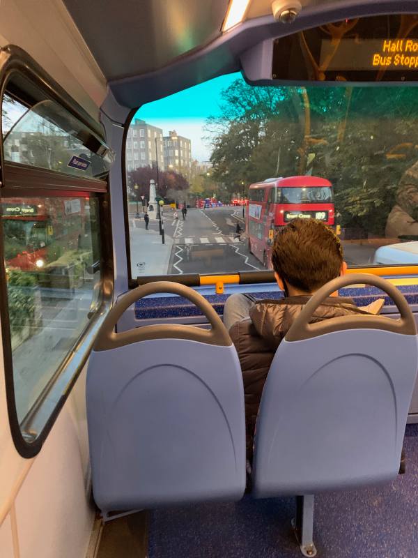 Abbey Road zebra crossing from the top of a 139 Bus.