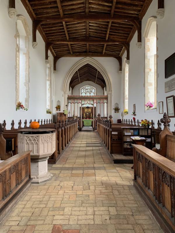 Interior of St Mary's, Parham.