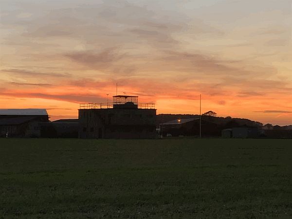Sunset over Parham Airfield.