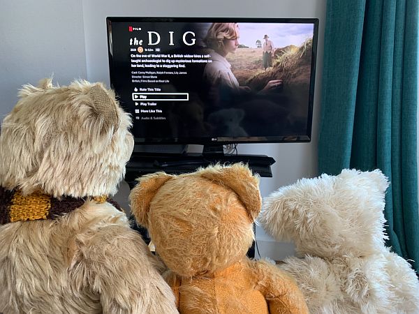 Bertie, Eamonn and Trevor watching 'The Dig'.