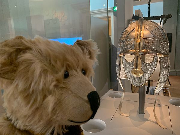 Bertie with the replica helmet.