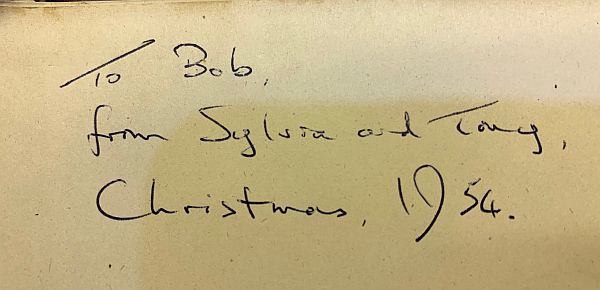 Too Bob, from Sylvia and Tony. Christmas 1954.