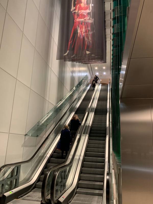 Modern escalators to the upstairs amphitheatre.