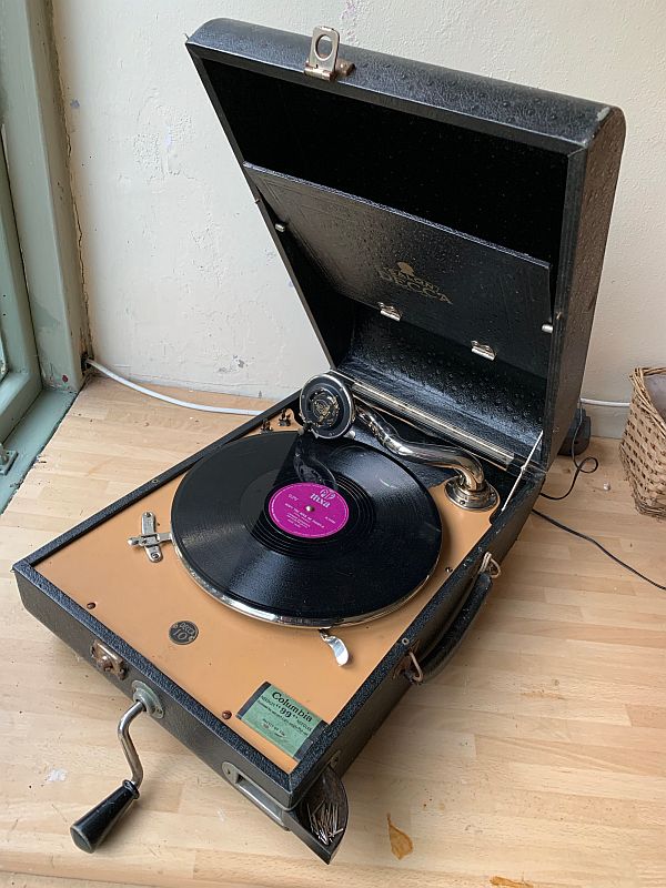 Bobby's old wide-up gramophone.