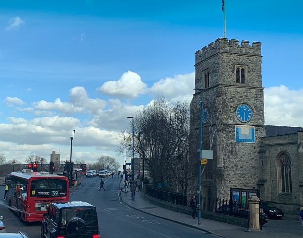 Looking along Putney Bridge.