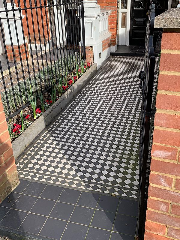 Decorative pathway to one of the houses.