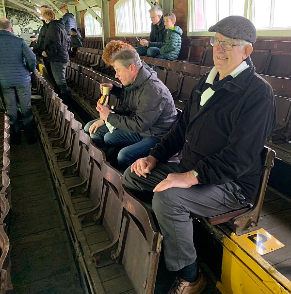 Bobby in one of the old seats in the Johnny Haynes stand.