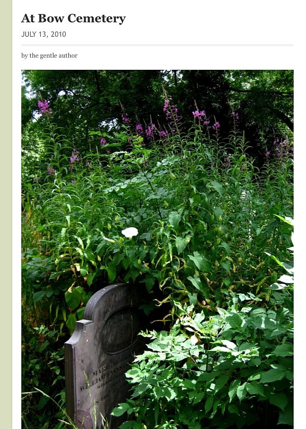 Spitalfields Life: At Bow Cemetary.