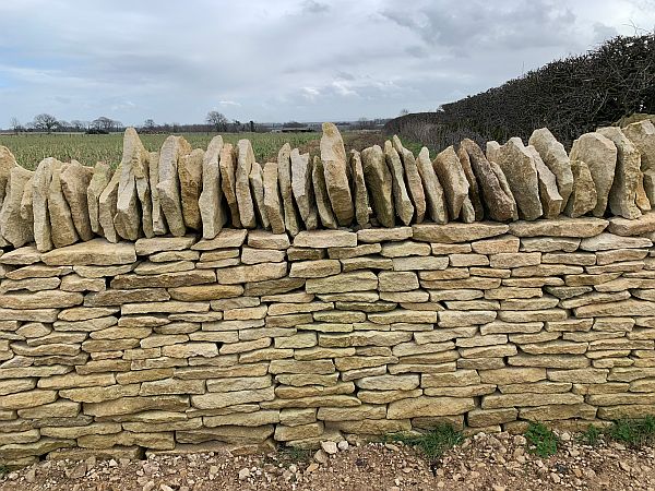 Newly built drystone wall.