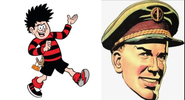 Image of Dennis the Menace and Dan Dare.