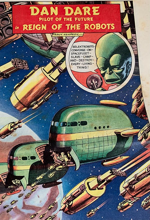Cover page of "Dan Dare Pilot of the Future in Reign of the Robots".