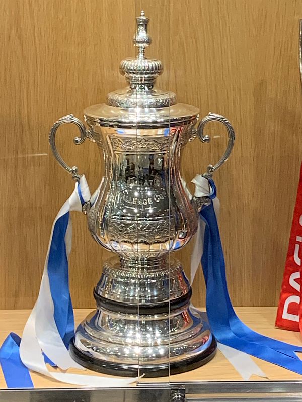 Replica of the FA Cup that Wigan Athletic won in 2013.