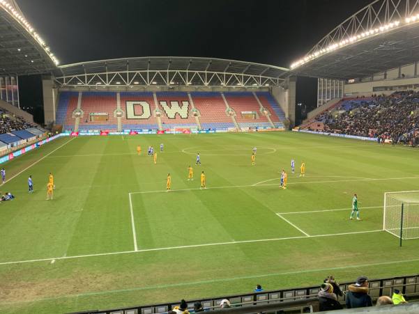 Inside the Wigan Athletic Stadium.