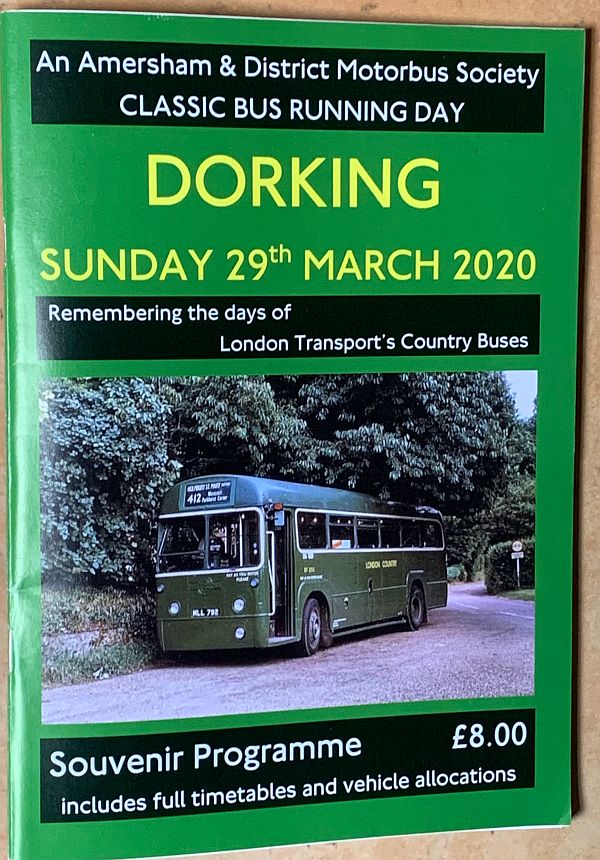 Programme for the shelved Dorking Running Day, Sunday 29 March 2020.