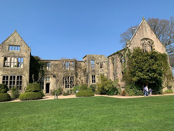 The ruined Great Hall at Nymans Gardens.