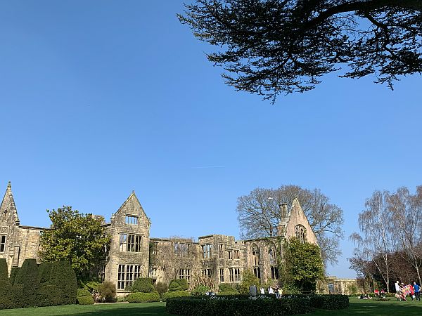 The ruined Great Hall at Nymans. Destroyed by fire in 1947.