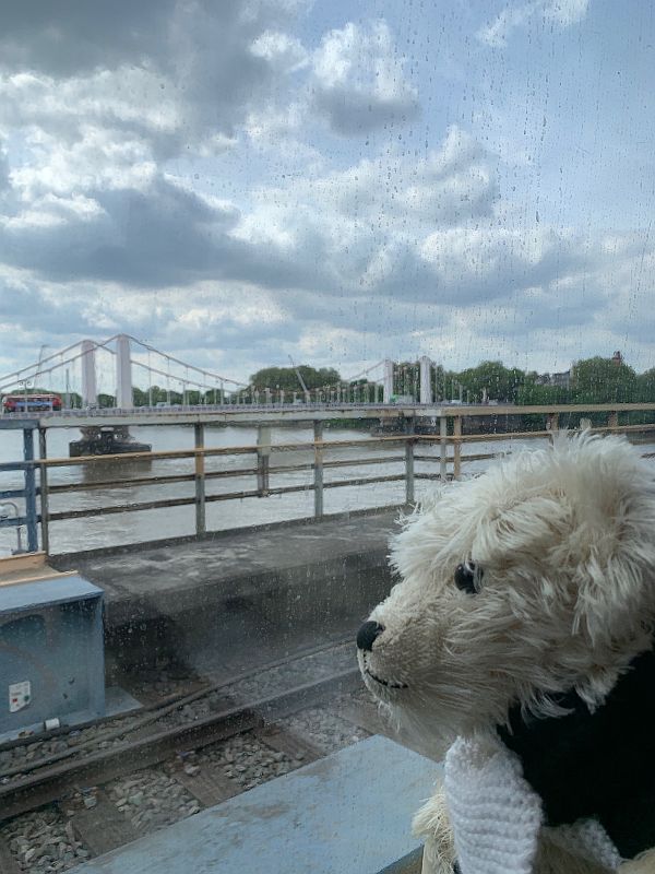 Crossing the Thames on the train.