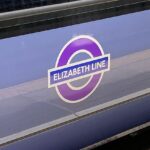 The Elizabeth Line logo as applied to one of the new trains.